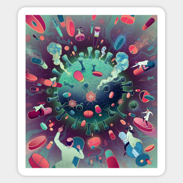 Virus Wars Sticker by Antoine Doré
